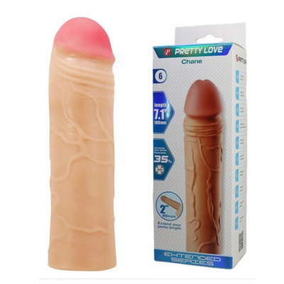 Реалистичная насадка на пенис Chane (18 см) телесная