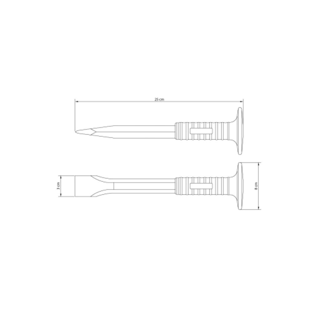 Зубило Tramontina 42700/912 по камню 250 мм с рукояткой
