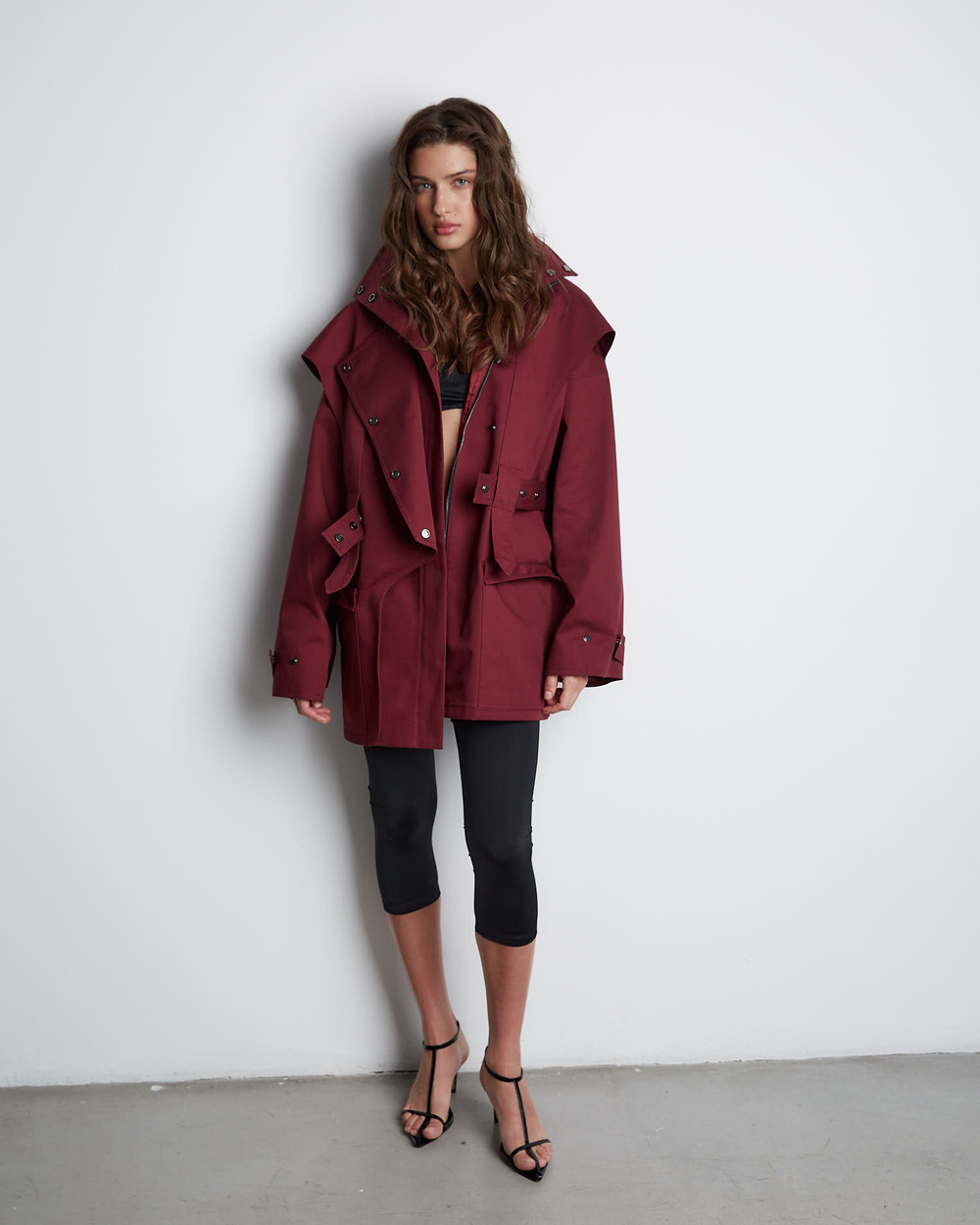 Тренч на молнии из хлопка Берберри бордо