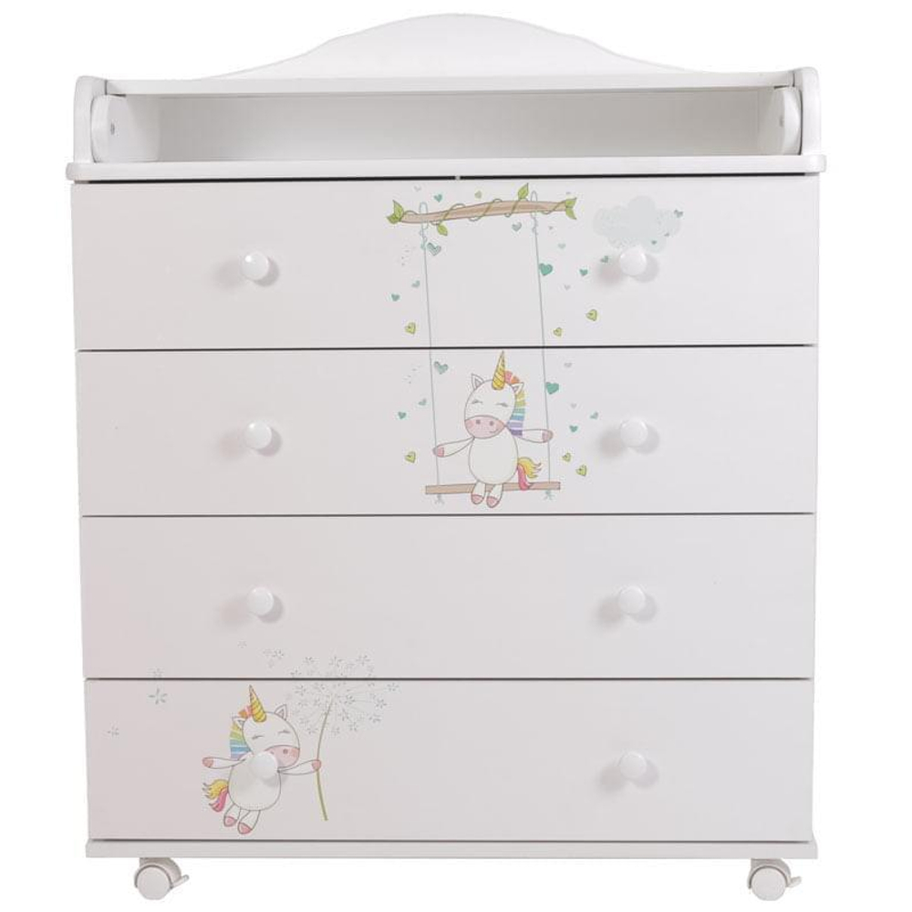 Комод "Фортуна" 4 ящ (арт. 47) ЛДСП 800/4 "Единороги"