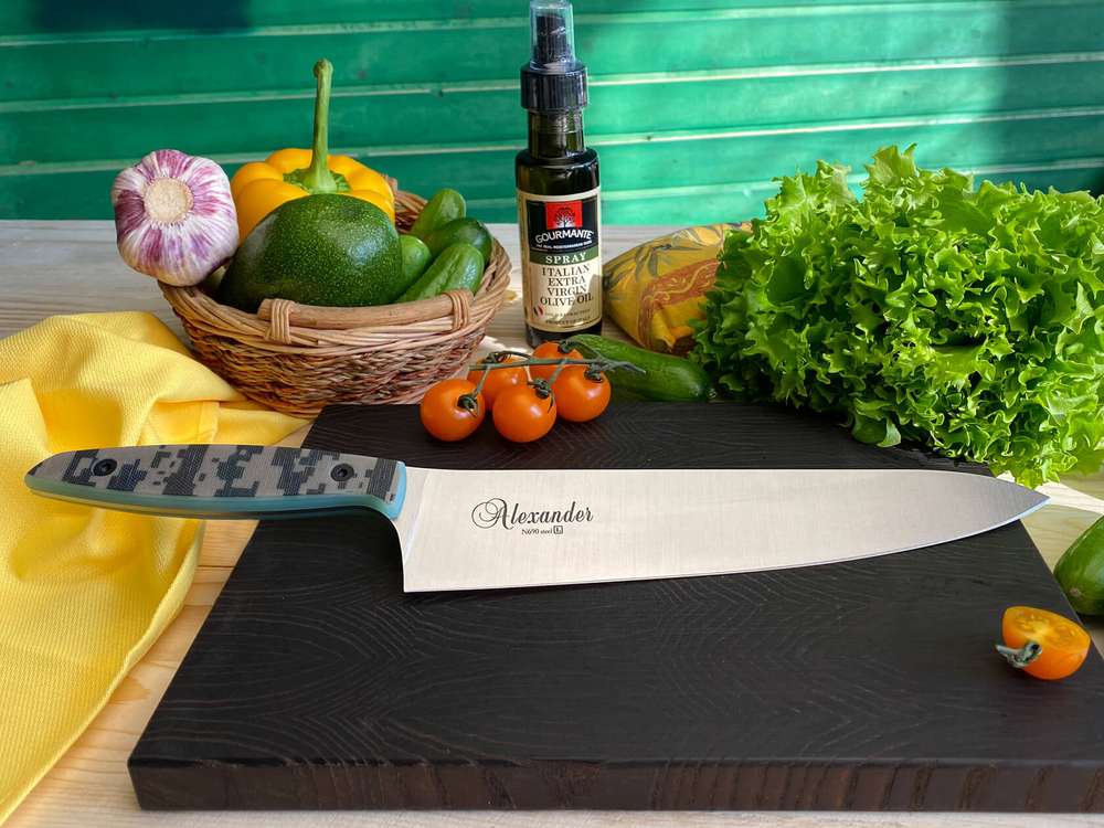 Кухонный нож Alexander L PRO N690 Camo G10