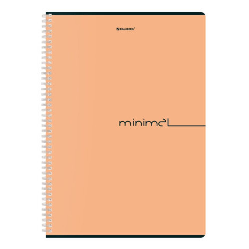 Тетрадь А4, 96 л., BRAUBERG, гребень, клетка, матовая ламинация, "Минимал_Цвет" (микс в спайке), 405319
