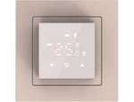 Термостат с датчиком пола и воздуха программируемый,  с Wi-Fi,  16A,  размер накладки 45х45мм,  цвет стекло кашемир