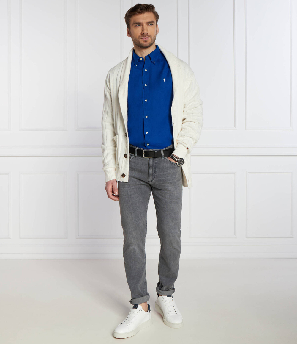 льняная рубашка POLO RALPH LAUREN - темно-голубой(710794141)