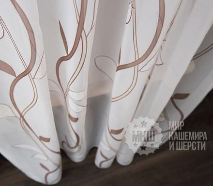 Легкие шторы: АУРУМ (арт. BL01-232-01)  - (140х270)х2 см.  - (Возможна высота 250 см.) - коричневые