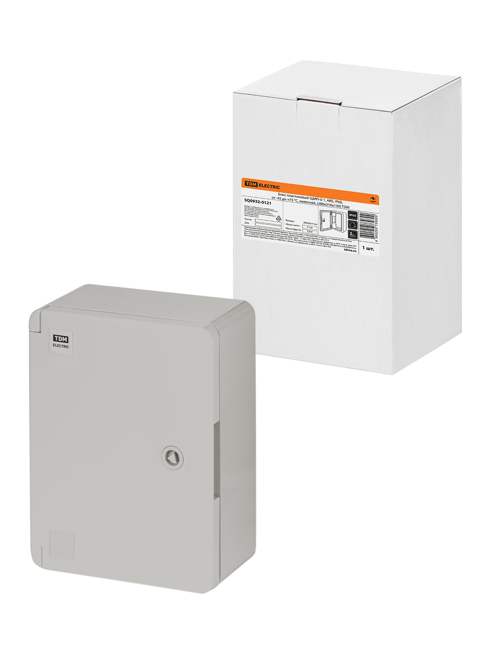 Бокс пластиковый ЩМП-0-1, ABS, IP65, от -45 до +75 °С, навесной, (280x210x130) TDM SQ0932-0121