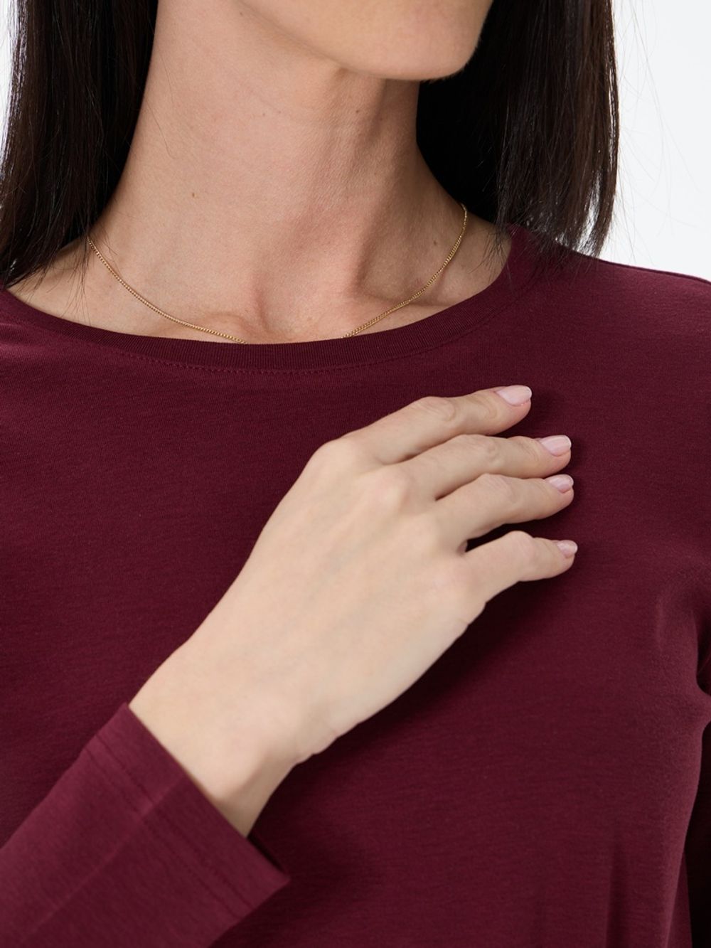 Лонгслив бордо прямой