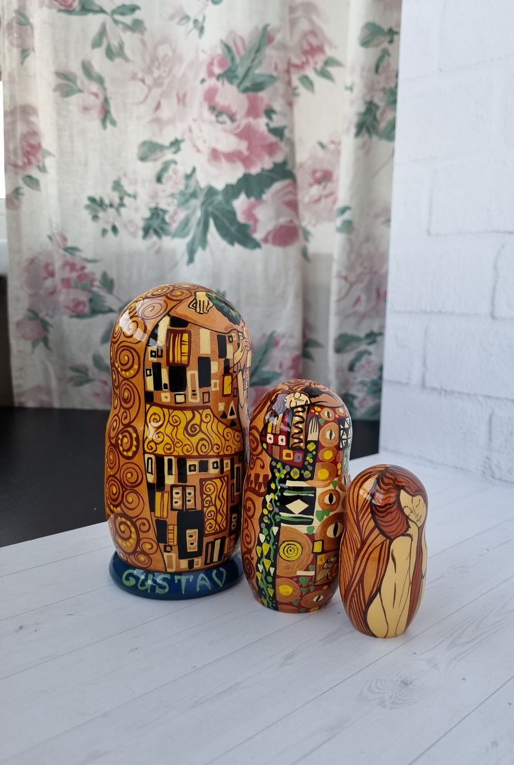 Матрёшка "Поцелуй" Климт 3места 15см
