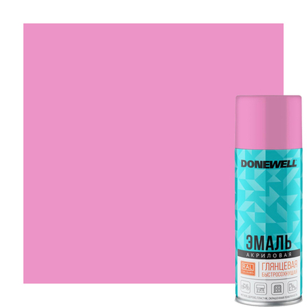 Эмаль DONEWELL универсальная акриловая RAL 3015 розовая глянцевая