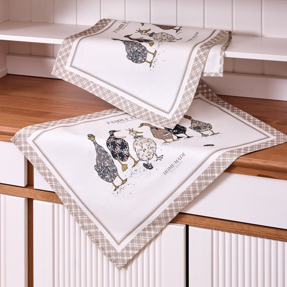 НАБОР ПОЛОТЕНЕЦ ИЗ 2-ХШТ "FAMILY FARM",40Х60СМ, 100% ХЛОПОК, КЛЕТКА,ТВИЛ