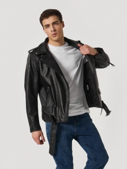 Косуха из натуральной кожи байкерская куртка
