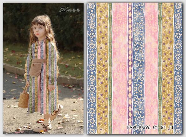 РОЗОВО-ГОЛУБАЯ КАЙМА, 100% хлопок, Handmade Fabrics 4