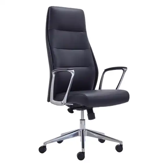 Кресло BRABIX PREMIUM "Adept EX-752", синхромеханизм, алюминий, экокожа, черное, 532930