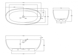 Ванна из искусственного камня ABBER Stein AS9641-1.7 белая матовая  170x78 см