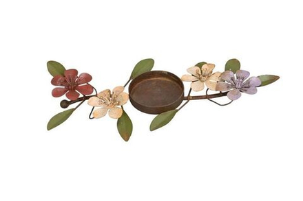 Подсвечник "Цветы броканте" яркий 26x12x3см