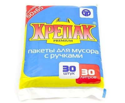 Крепак Мешки для мусора 30 л, 11мкм, 30 шт