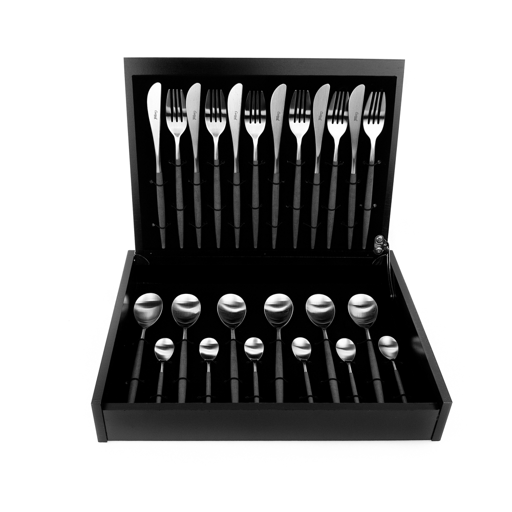 Набор столовых приборов на 6 персон 24 предмета Cutipol Mio matte grey в подарочной упаковке