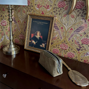 Несессер Trapèze из замши и кожи, теленка зеленого цвета