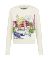 Женский кашемировый свитер Dior Souvenir с вышивкой Парижа