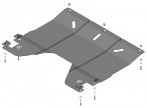 Защита картера Двигателя, КПП. 2 мм, Сталь. для Chery Arrizo 7 2014-2016 MOTODOR.69005