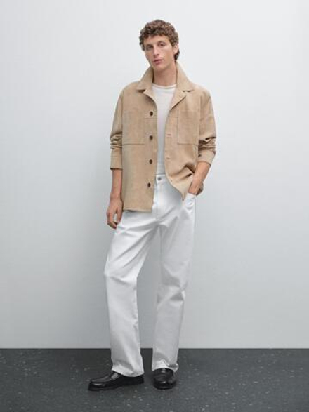Massimo Dutti Джинсы с широкими штанинами, белый