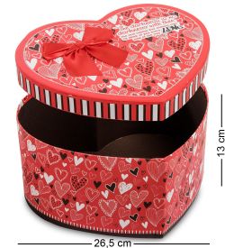 WG-56/3-A Коробка подарочная «Сердце» цв.красный