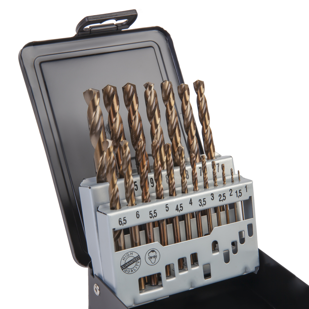 WDK-DC19 Набор сверл по металлу HSS-Co 1-10 мм, 19 предметов