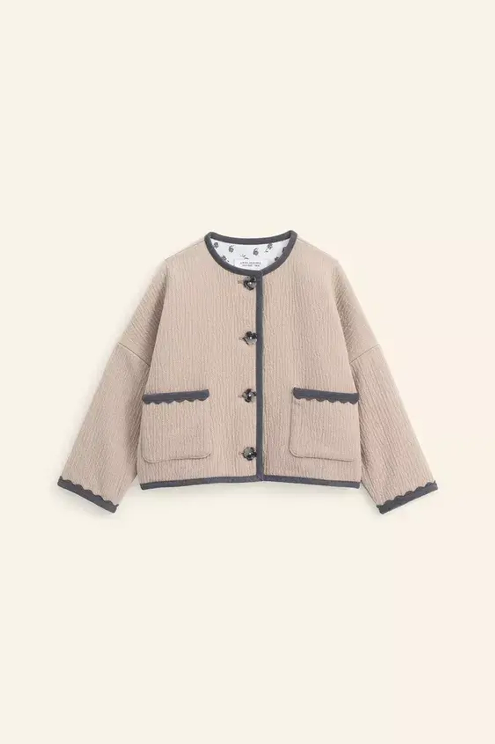 ZARA ШЕРСТЯНАЯ КОРОТКАЯ КУРТКА - LIMITED EDITION, БЕЖЕВЫЙ