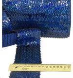 Тесьма эластичная пайетки ш-7см синий 1 м