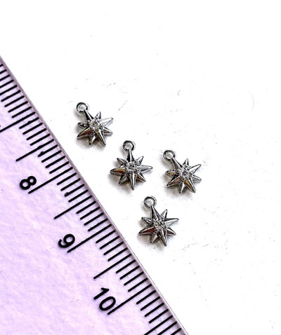 0714-р Подвеска "Солнце", 8мм, родий