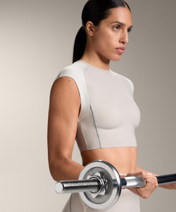 Oysho Топ Compressive светоотражающий, темно-серый