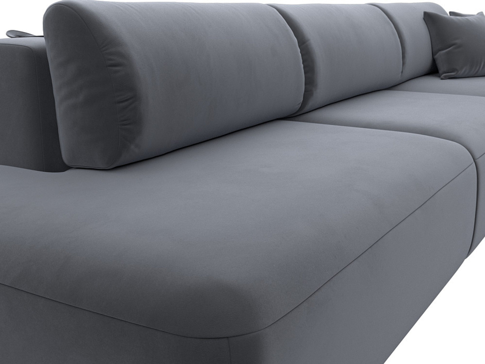 Диван угловой Лига-036 НПБ Модерн Лонг правый угол ВЕЛЮР Серый