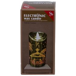 GAEM Изделие декор Свеча "Серебряный Дед Мороз" (подсвет, AAAх3 н/п) L7,5 W7,5 H14,5 см