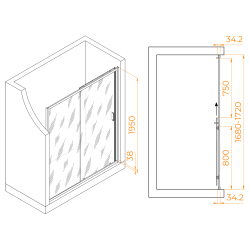 Душевая дверь RGW PA-14Gr (Прозрачное, 1700)