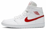 Кроссовки Jordan Air Jordan 1 Mid White University Red (Женская размерная сетка)