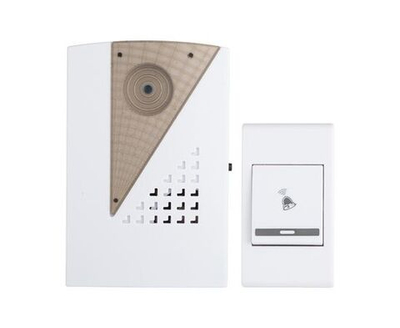 Звонок беспроводной 36 мелод. 80м с индик. на батарейках 004 2х1.5В АA бел.-сер. Basic EKF DBB-A-004