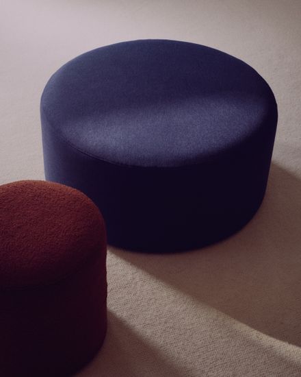 Kaeli Пуф для ног со съемным чехлом из терракотового букле Ø 43