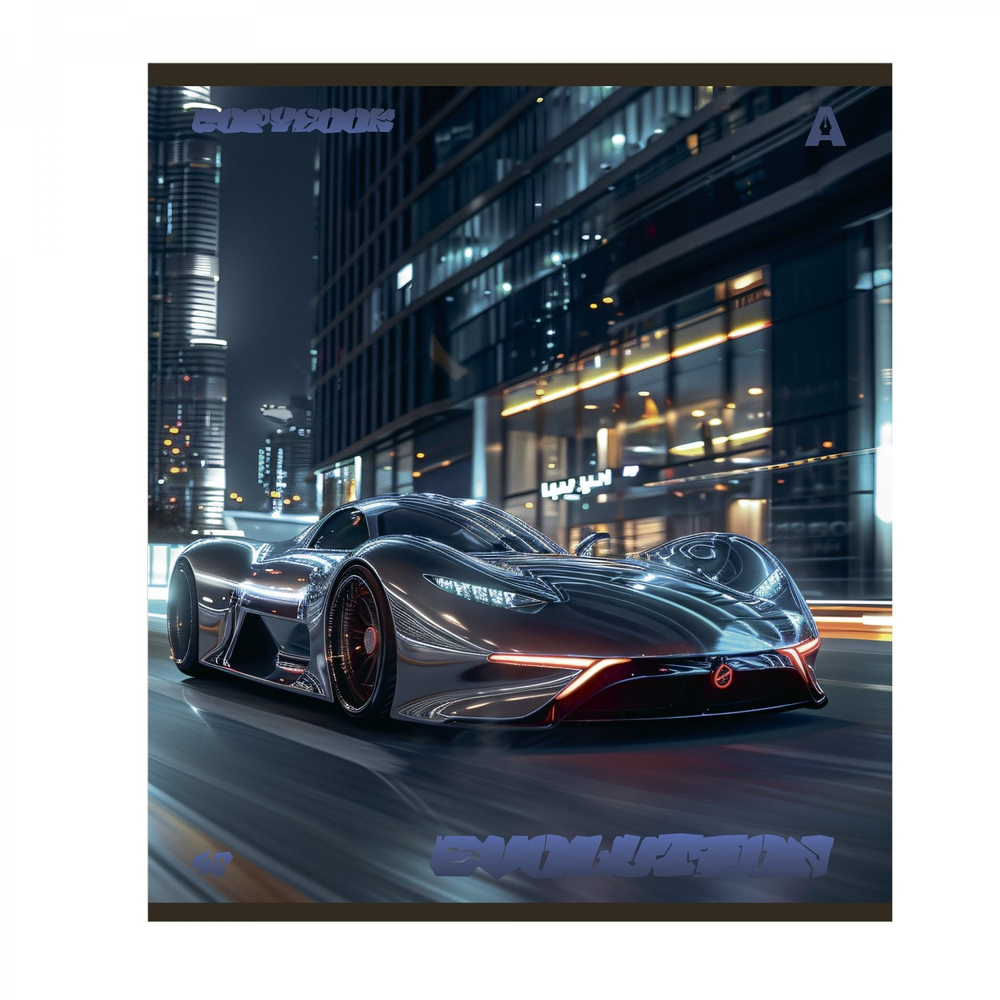 Тетрадь 48л, А5, клетка, Alingar, "Evolution", скрепка,мелованный картон (стандарт), выб УФ лак, блок офсет, 5 дизайнов в пленке т/у