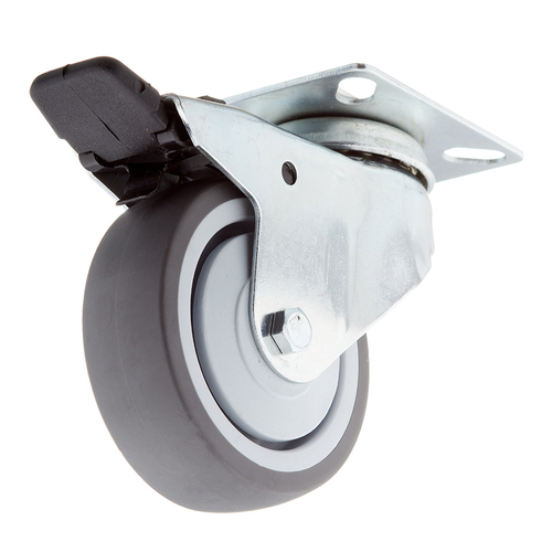 ОПОРА КОЛЕСНАЯ ПОВОР.НА ПЛОЩ.СО СТОП. 75ММ ПЛАСТ/РЕЗ СЕР 1ШТ