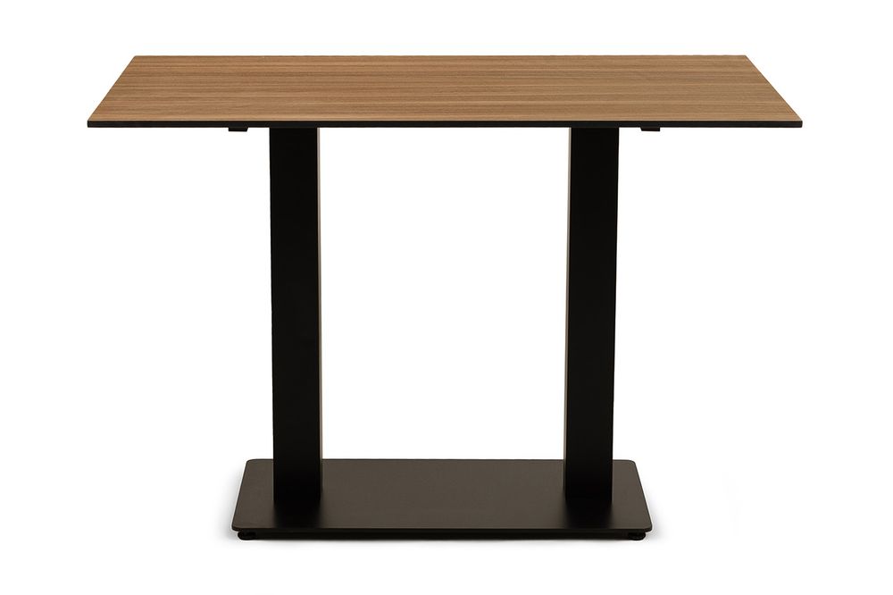 "Каффе" стол из HPL 110х70см, цвет "дуб", подстолье стальное двойное