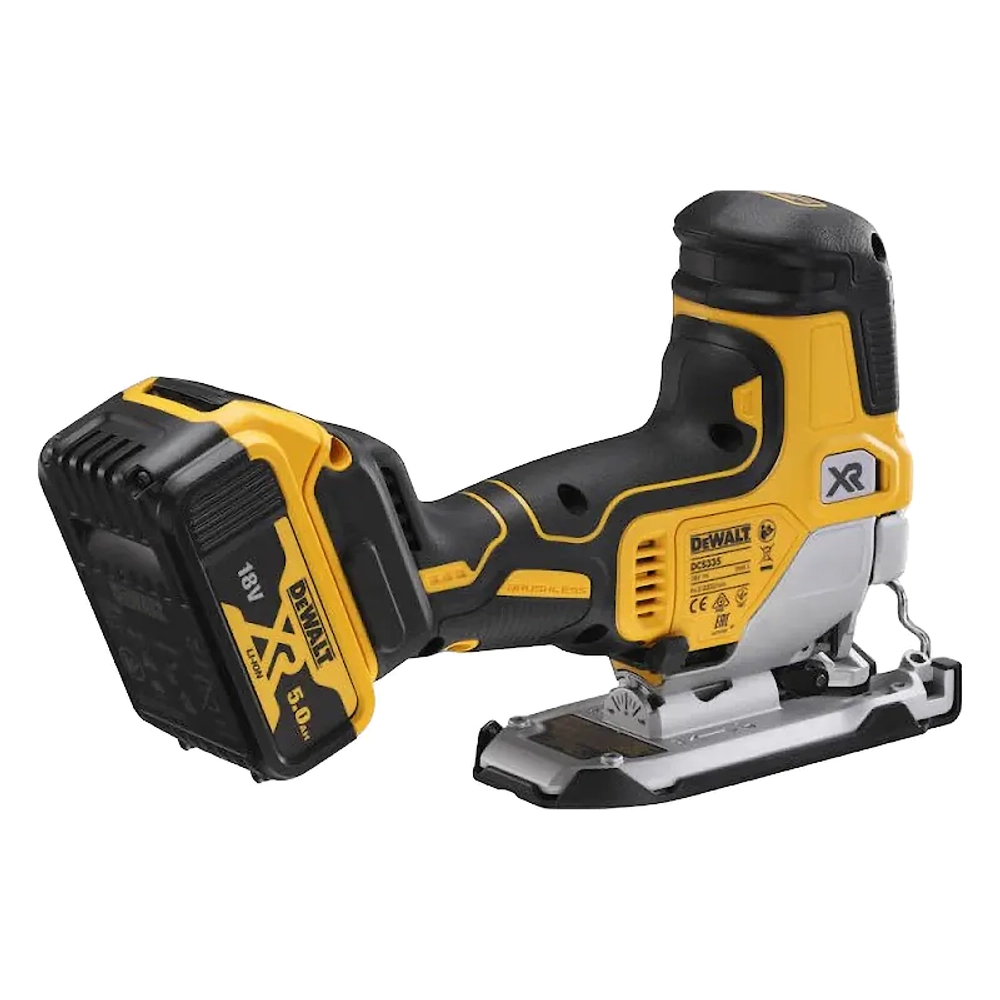 DeWalt DCS335P2 аккумуляторный лобзик (2 x 5 Ач, ЗУ)