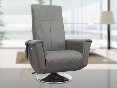 Массажное кресло реклайнер с подъемом FUJIMO ORLANDO F3004 VEF Mouse,  Ivory, Smokie