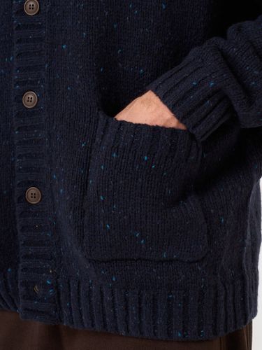 Синий кардиган крупной вязки QWE