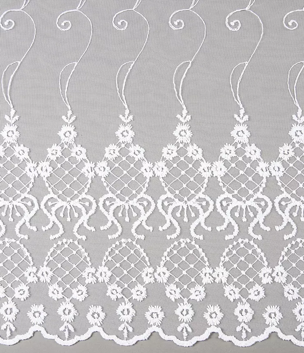 Тюль Legrand Флёр снежно-белый с фигурным краем