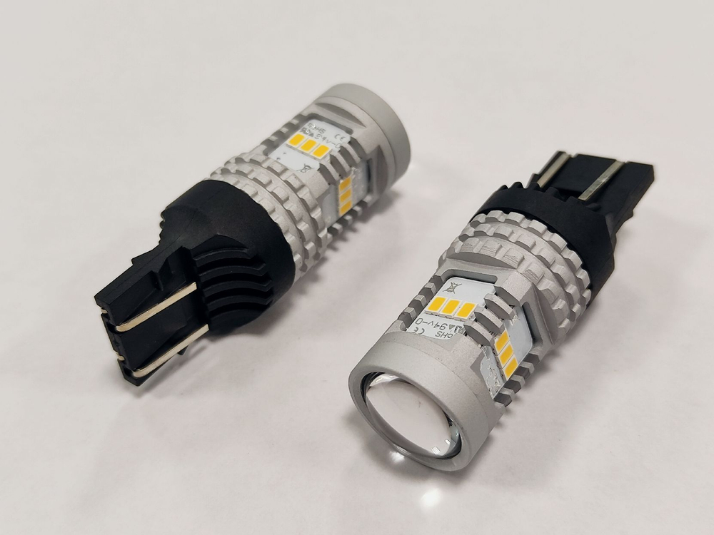Светодиодная лампа W21/5W 7443-3020-14SMD без полярности, со стабилизатором(белый), 1шт