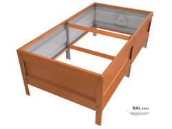 Оцинкованная грядка усиленная с полимерным покрытием RAL 8004 терракот