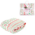 Плед новогодний 200х220 см, "Вязаный", полиэстер, 210 г/м2, ЗОЛОТАЯ СКАЗКА, 592533