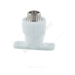 Угольник PP-R комбинированный белый Дн 20х1/2" НР с креплением VALFEX 10121020