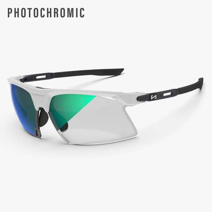 Спортивные очки Scicon Aerobeam Titanium Sunglasses White Matt Photochromic Multi Mirror Green