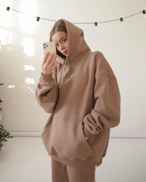 Худи утеплённое в цвете вуд